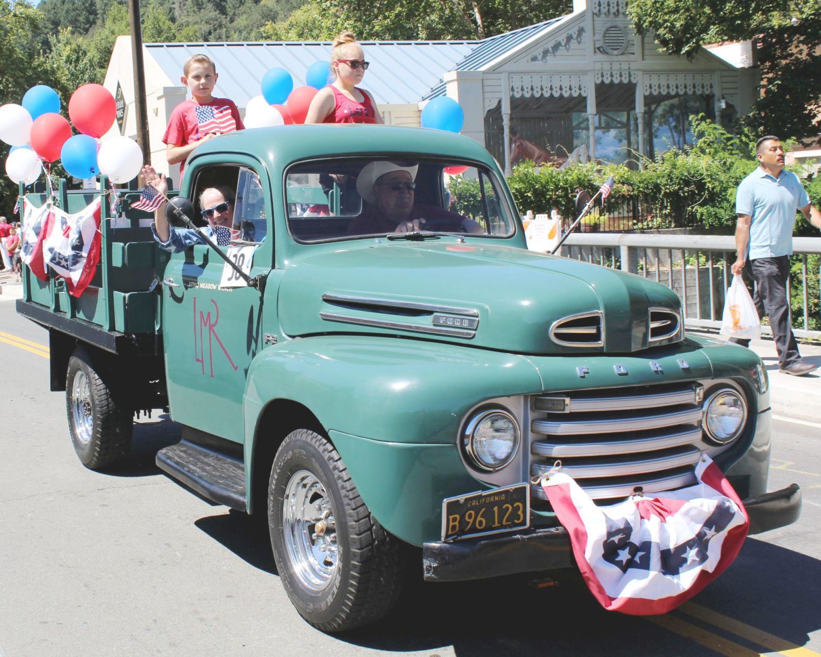 Laddie and Ted Hall in parade